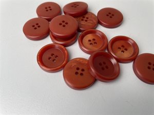 Knap - brændt mørk orange, 20 mm